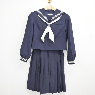 【中古】千葉県 千代田中学校 女子制服 3点 (セーラー服・スカート) sf091697