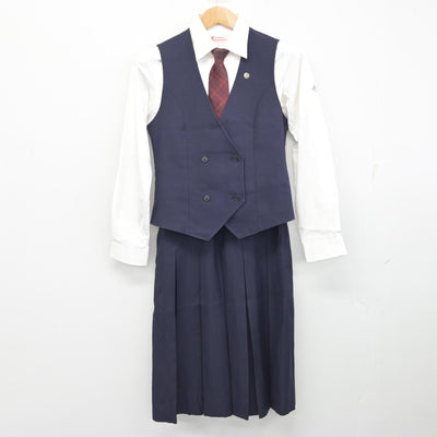 【中古】山梨県 甲府西高等学校 女子制服 6点 (ブレザー・ベスト・シャツ・スカート) sf091699