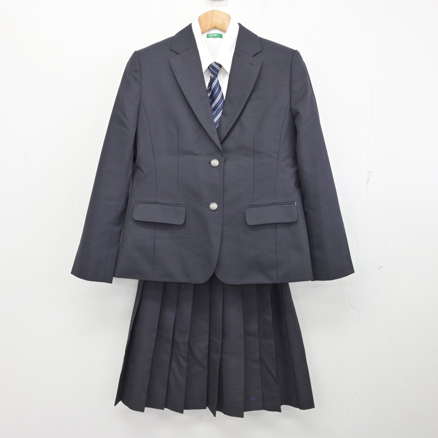 【中古】京都府 京都文教中学校・高等学校 女子制服 4点 (ブレザー・シャツ・スカート) sf091708