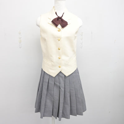 【中古】神奈川県 聖セシリア女子中学校 女子制服 4点 (ブレザー・ベスト・スカート) sf091741