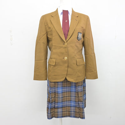 【中古】岡山県 岡山学芸館高等学校 女子制服 4点 (ブレザー・シャツ・スカート) sf091774