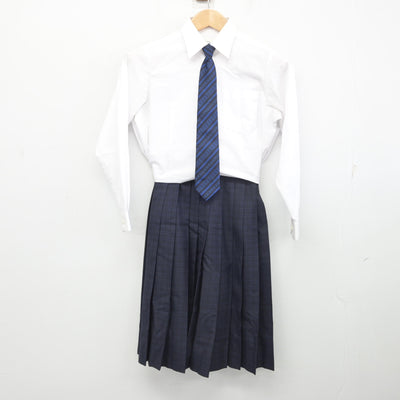 【中古】福岡県 福岡市内中学標準服 女子制服 4点 (ブレザー・シャツ・スカート) sf091777