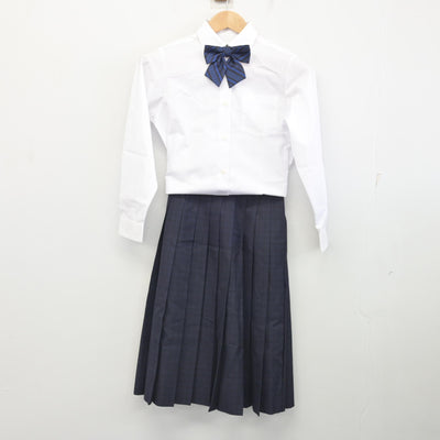 【中古】福岡県 福岡市内中学標準服 女子制服 4点 (ブレザー・シャツ・スカート) sf091779