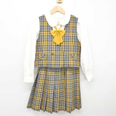 【中古】大分県 原川中学校 女子制服 4点 (ベスト・シャツ・スカート) sf091844