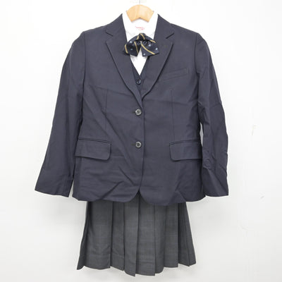 【中古】兵庫県 須磨学園高等学校・中学校 女子制服 5点 (ブレザー・ニット・シャツ・スカート) sf091857