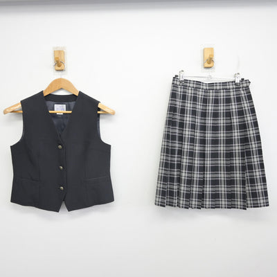 【中古】埼玉県 滑川総合高等学校 女子制服 2点 (ベスト・スカート) sf091906