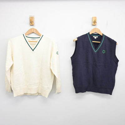 【中古】東京都 上野学園高等学校 女子制服 3点 (ニット・ニットベスト・スカート) sf091962