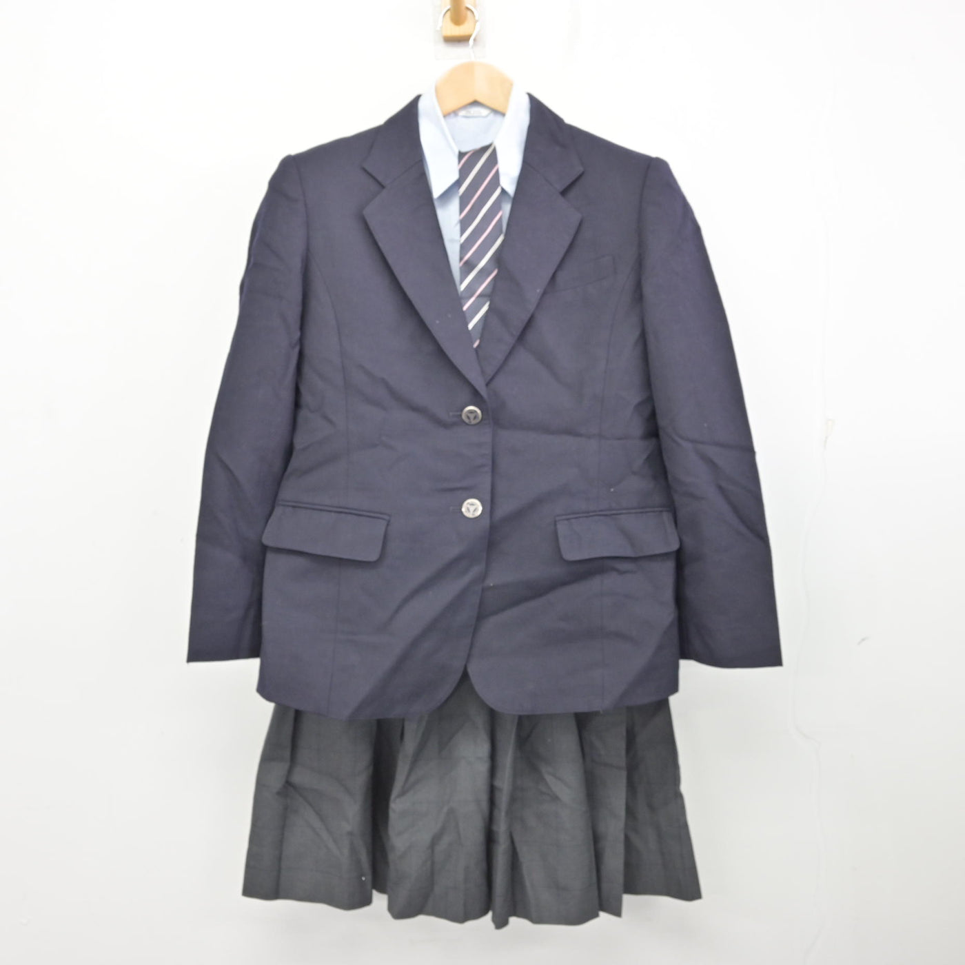 【中古】愛媛県 松山工業高等学校 女子制服 5点 (ブレザー・ニット・シャツ・スカート) sf091967