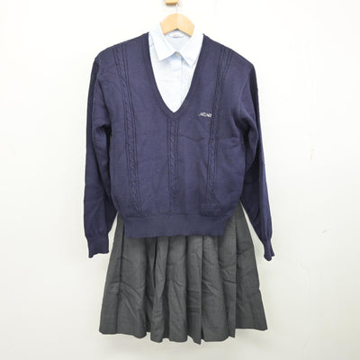 【中古】愛媛県 松山工業高等学校 女子制服 5点 (ブレザー・ニット・シャツ・スカート) sf091967