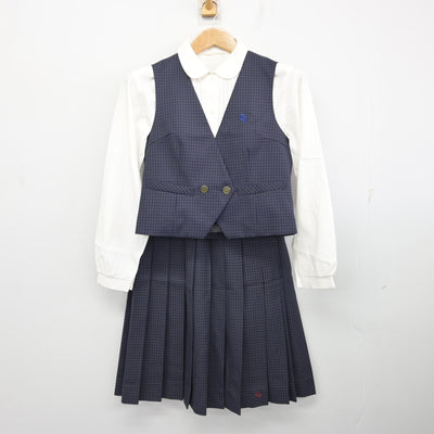 【中古】岐阜県 東濃実業高等学校 女子制服 3点 (ベスト・シャツ・スカート) sf091972