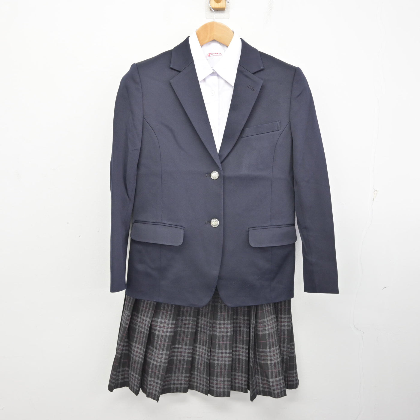 【中古】北海道 北海道札幌平岡高等学校 女子制服 4点 (ブレザー・ニットベスト・シャツ・スカート) sf091999