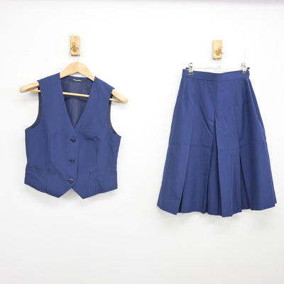 【中古】千葉県 坪井中学校 女子制服 2点 (ベスト・スカート) sf092039