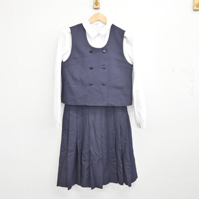 【中古】埼玉県 川越第一中学校 女子制服 4点 (ブレザー・ベスト・シャツ・スカート) sf092053