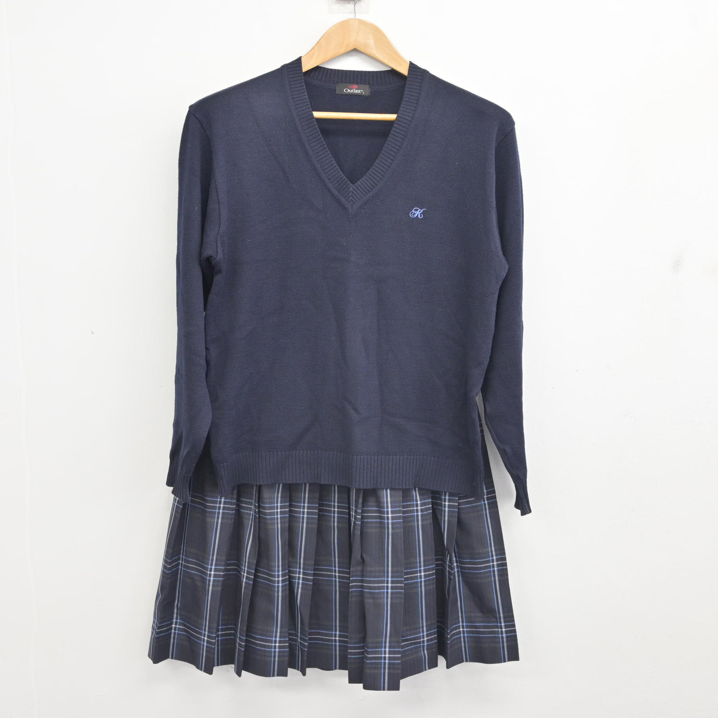 【中古】埼玉県 大宮開成高等学校 女子制服 2点 (ニット・スカート) sf092063
