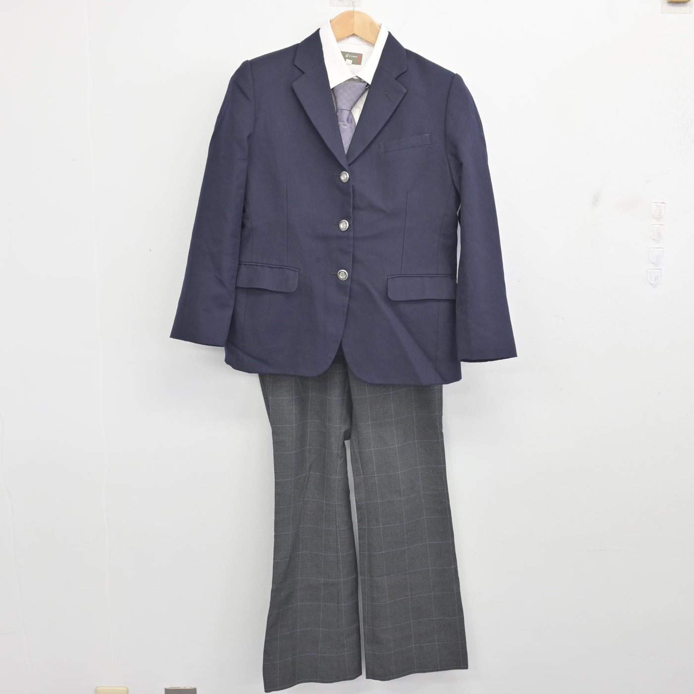 【中古】鳥取県 米子工業高等学校 女子制服 5点 (ブレザー・シャツ・スカート・ズボン) sf092092