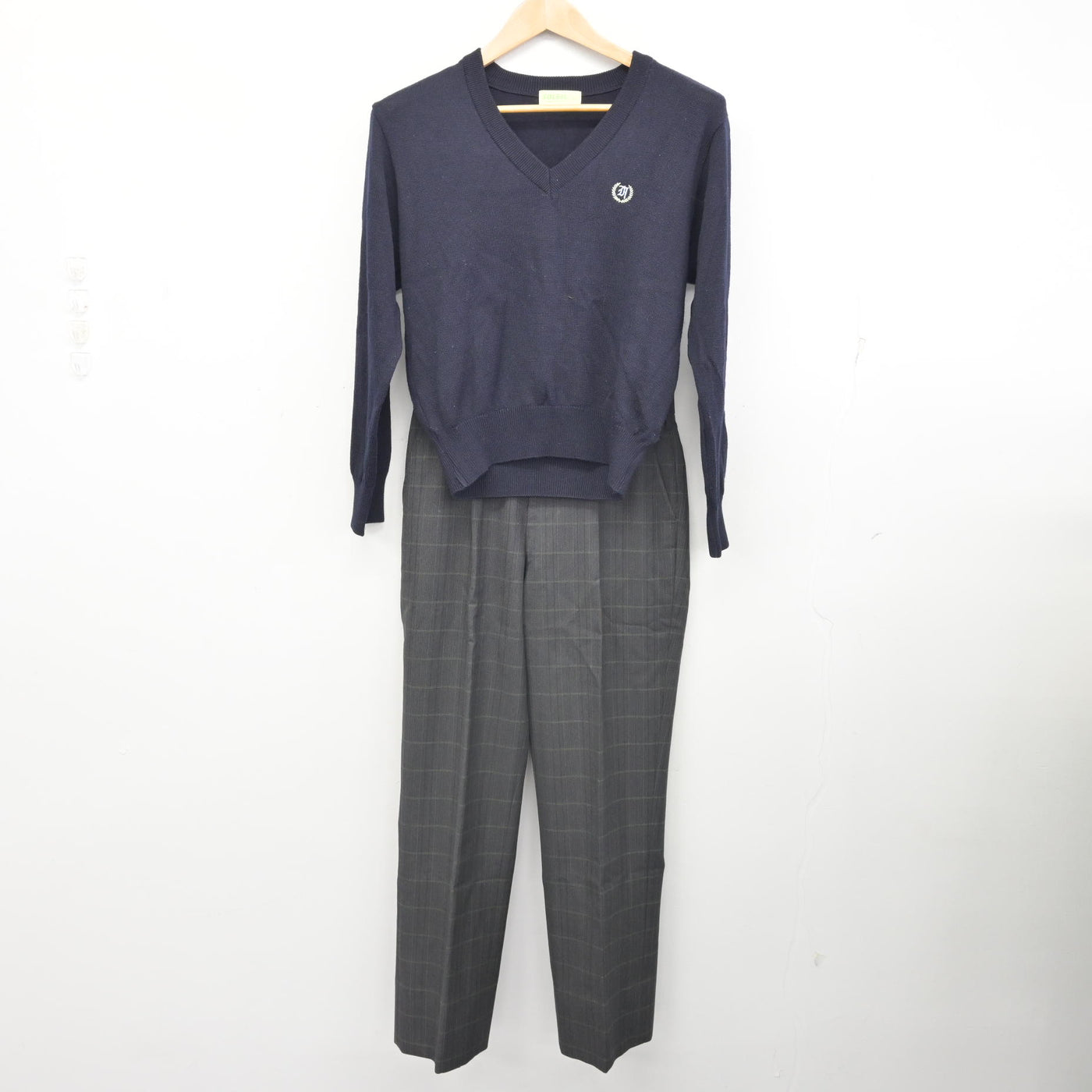【中古】兵庫県 葺合高等学校 男子制服 5点 (ブレザー・ニット・ズボン) sf092100
