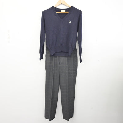 【中古】兵庫県 葺合高等学校 男子制服 5点 (ブレザー・ニット・ズボン) sf092100
