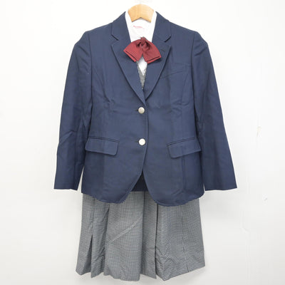 【中古】北海道 厚別中学校 女子制服 5点 (ブレザー・ベスト・シャツ・スカート) sf092228