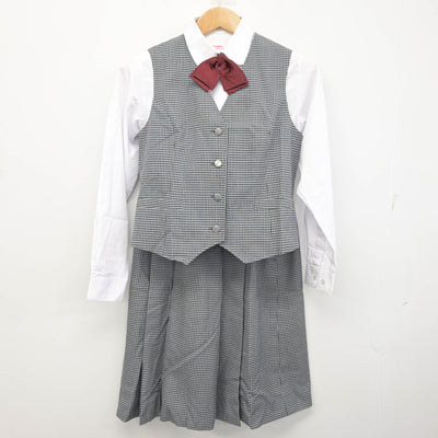 【中古】北海道 厚別中学校 女子制服 5点 (ブレザー・ベスト・シャツ・スカート) sf092228