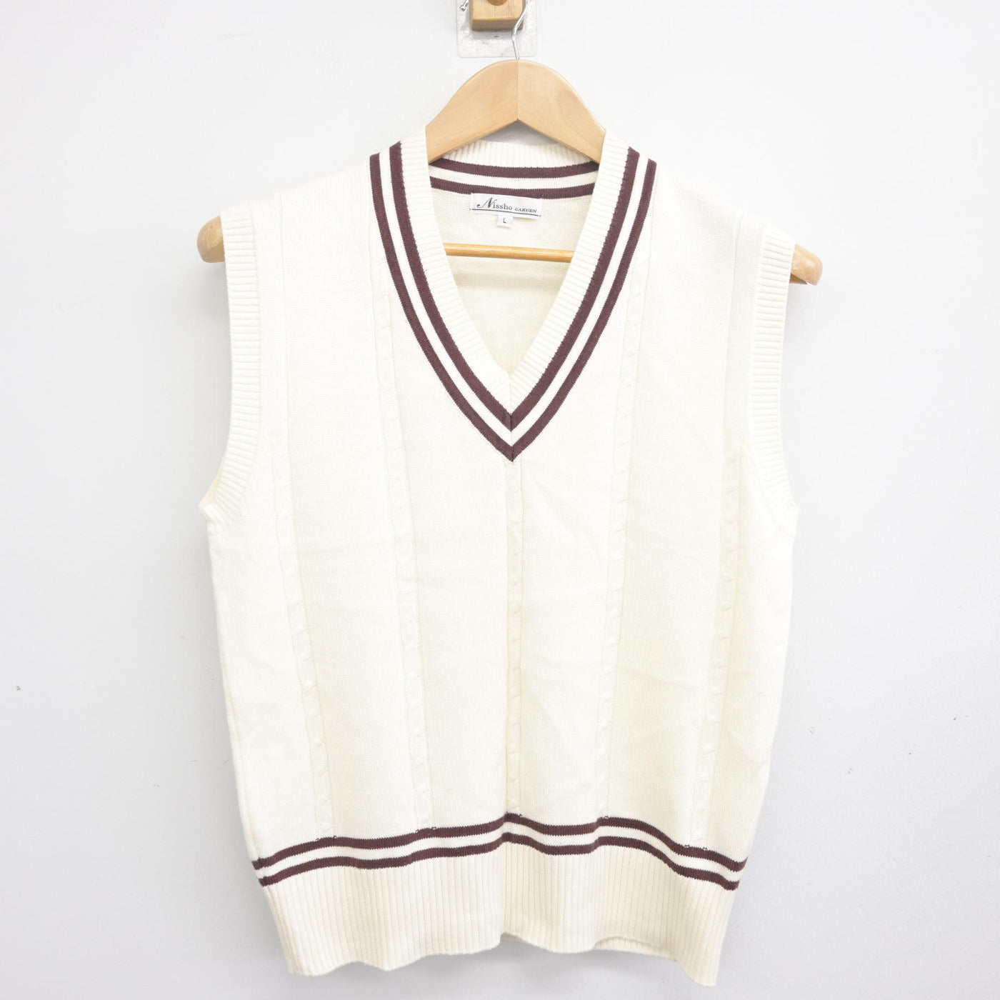 中古】宮崎県 日章学園高等学校 女子制服 2点 (ニットベスト・スカート 