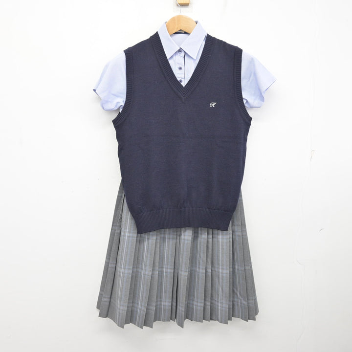 中古】佐賀県 早稲田佐賀高等学校 女子制服 2点 (ニットベスト