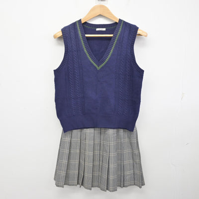 【中古】愛知県 高浜高等学校 女子制服 4点 (ブレザー・ニットベスト・スカート) sf092594
