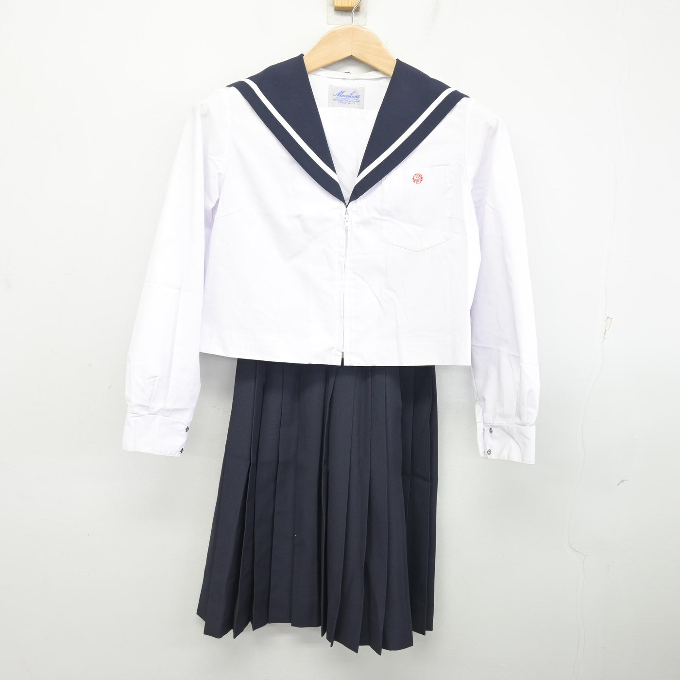 【中古】愛知県 津島北高等学校 女子制服 3点 (セーラー服・スカート) sf092599