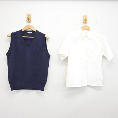 【中古】愛知県 豊橋高等学校 女子制服 2点 (ニットベスト・シャツ) sf093093