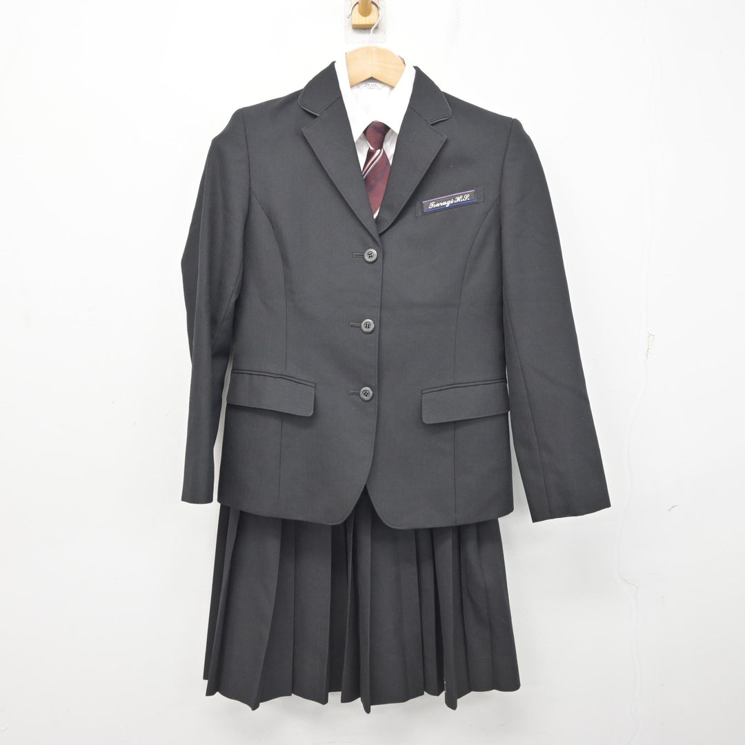 中古】徳島県 つるぎ高等学校 女子制服 4点 (ブレザー・シャツ