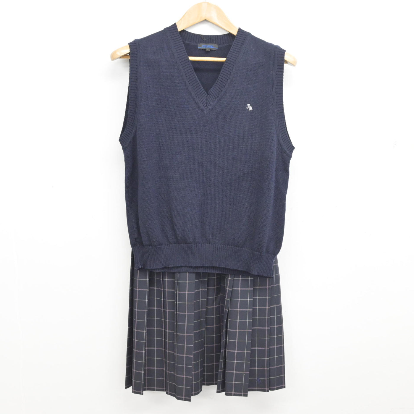 中古】福岡県 福岡農業高等学校 女子制服 2点 (ニットベスト・スカート 中古】福岡県 福岡農業高等学校 女子制服 2点 (ニットベスト・スカート