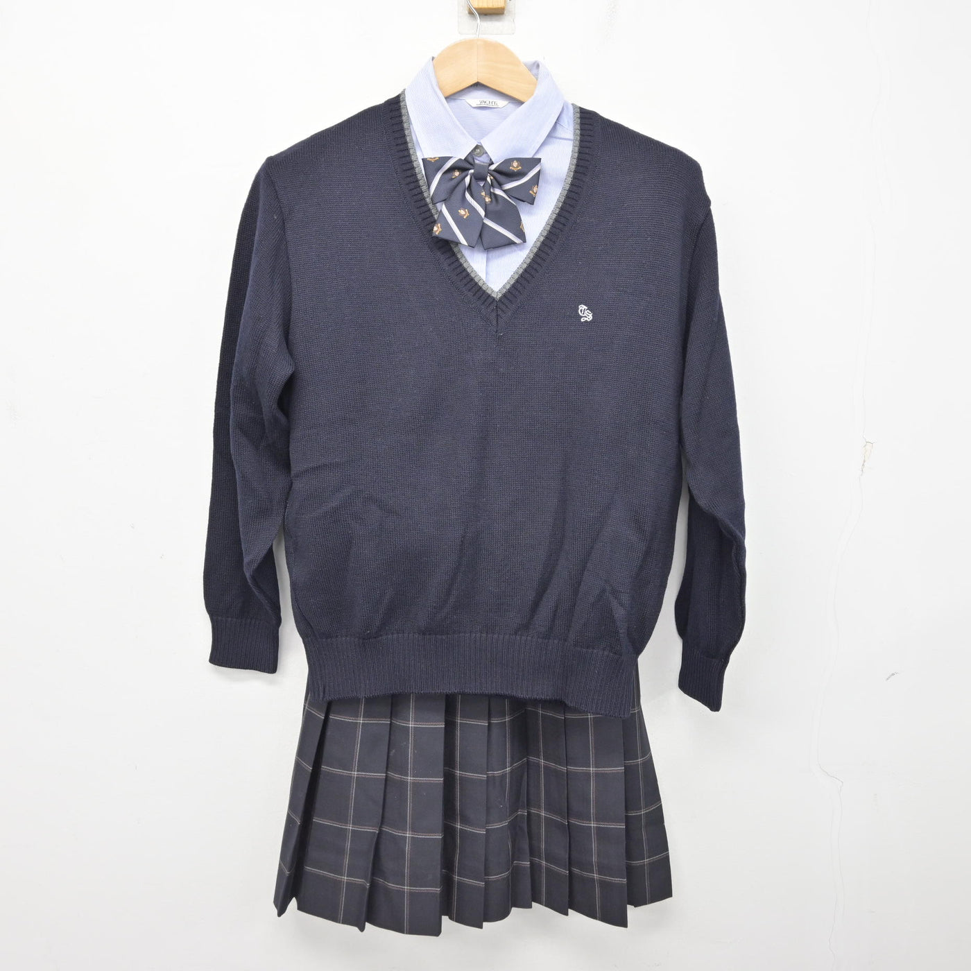 中古】茨城県 高萩清松高等学校 女子制服 5点 (ブレザー・ニット 