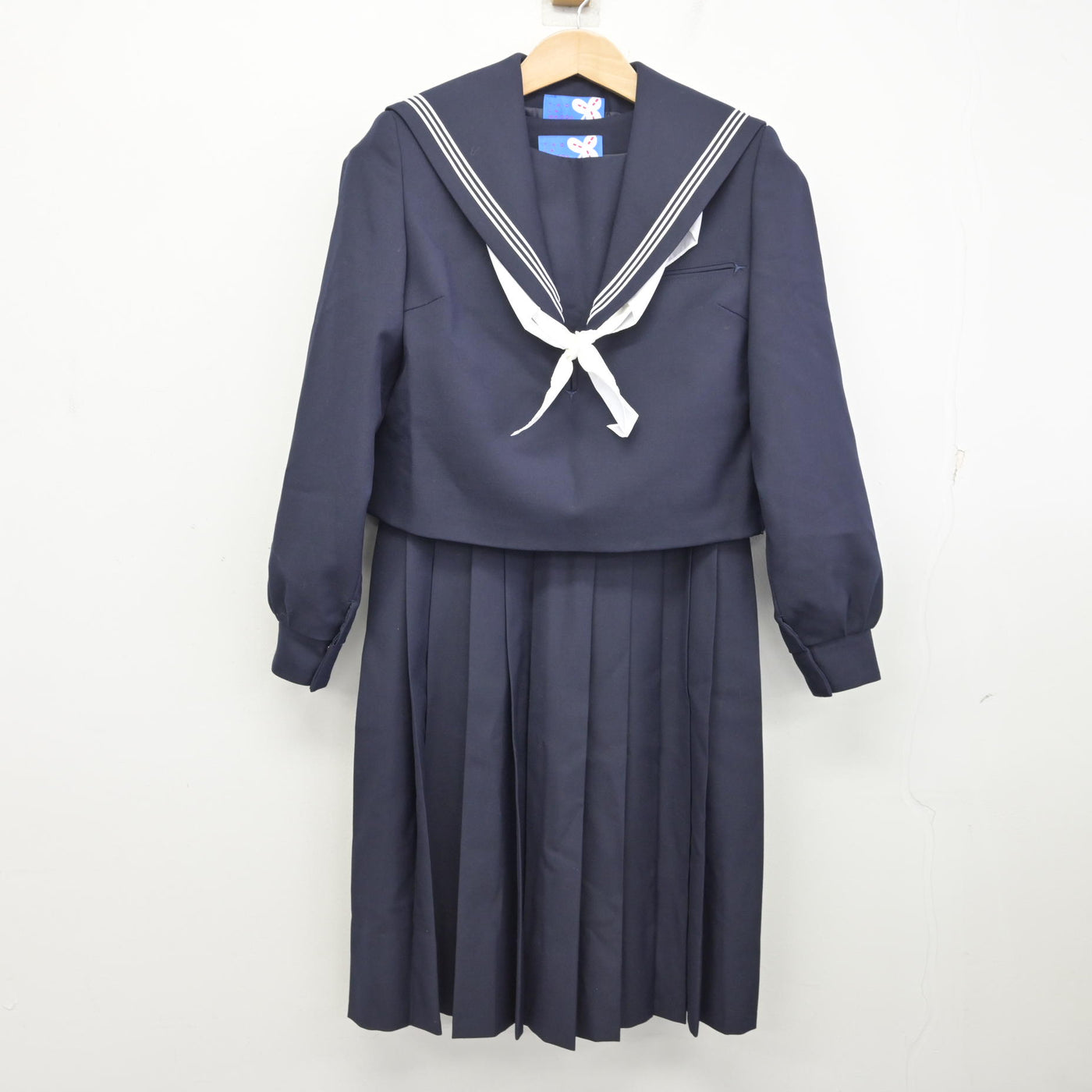 中古】福岡県 香椎第三中学校 女子制服 2点 (セーラー服・ジャンパー 