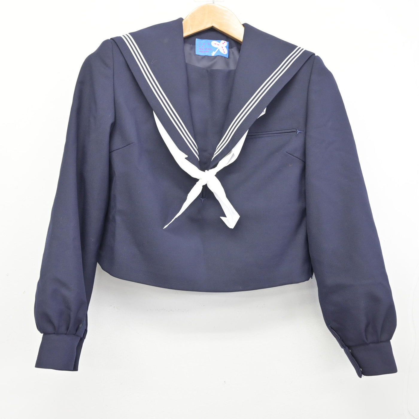 中古】福岡県 香椎第三中学校 女子制服 2点 (セーラー服・ジャンパー 