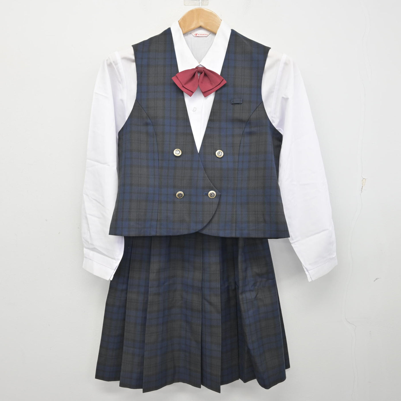 【中古】愛媛県 済美高等学校 女子制服 5点 (ブレザー・ベスト・シャツ・スカート) sf093605