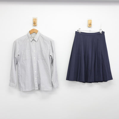 【中古】山形県 鶴岡南高等学校 女子制服 5点 (ブレザー・シャツ・スカート) sf093624