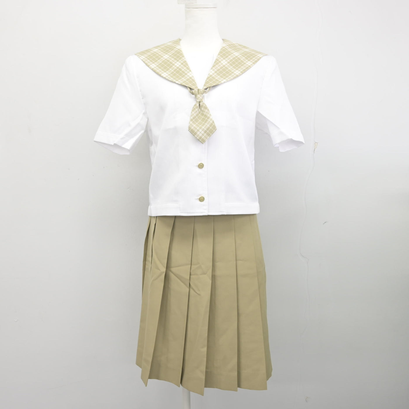 【中古】埼玉県 越谷南高等学校 女子制服 4点 (セーラー服・スカート) sf093768