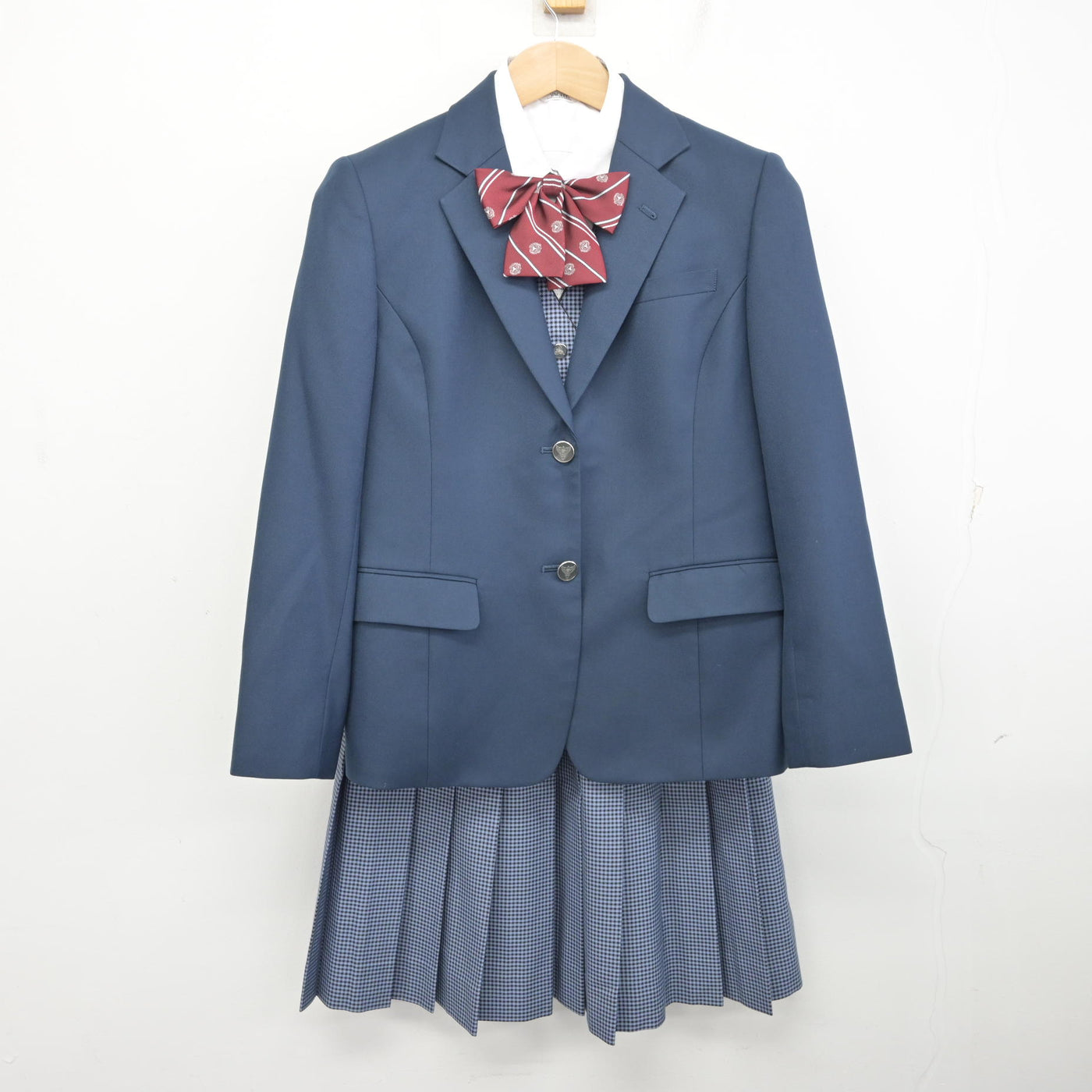 【中古】愛知県 東邦高等学校 女子制服 5点 (ブレザー・ベスト・シャツ・スカート) sf093827