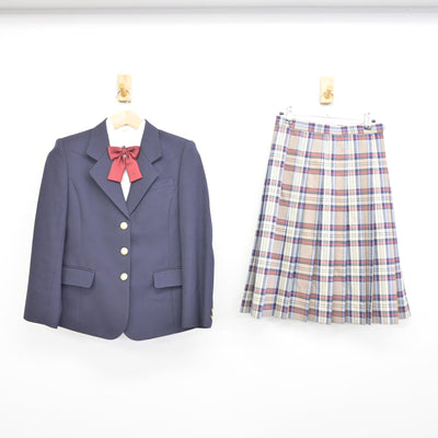 【中古】兵庫県 明石清水高等学校 女子制服 4点 (ブレザー・シャツ・スカート) sf094182