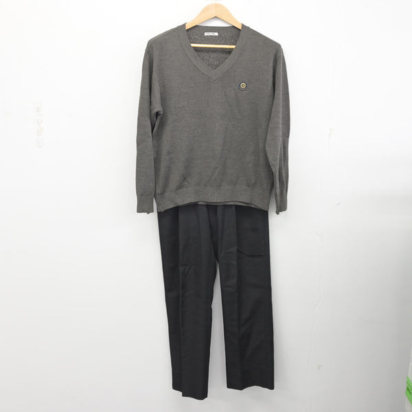 中古】広島県 広島工業高等学校 男子制服 2点 (ニット・ズボン