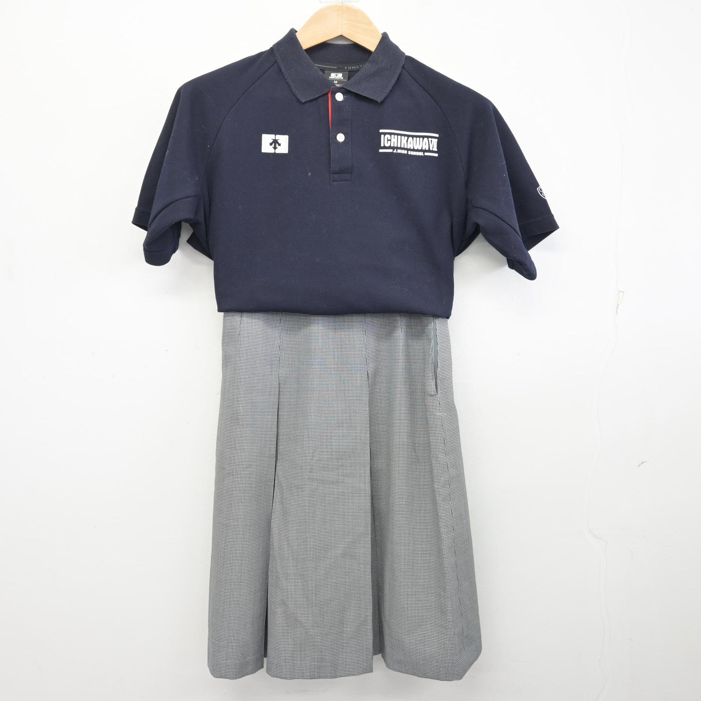 中古】千葉県 市川市立第七中学校 女子制服 3点 (シャツ・スカート