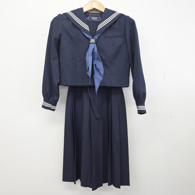 【中古】千葉県 市川市立第三中学校 女子制服 3点 (セーラー服・ジャンパースカート) sf094426