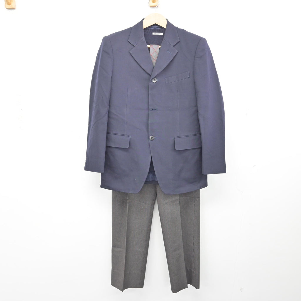 中古】岡山県 高梁高等学校/旧制服 男子制服 4点 (ブレザー・ニット