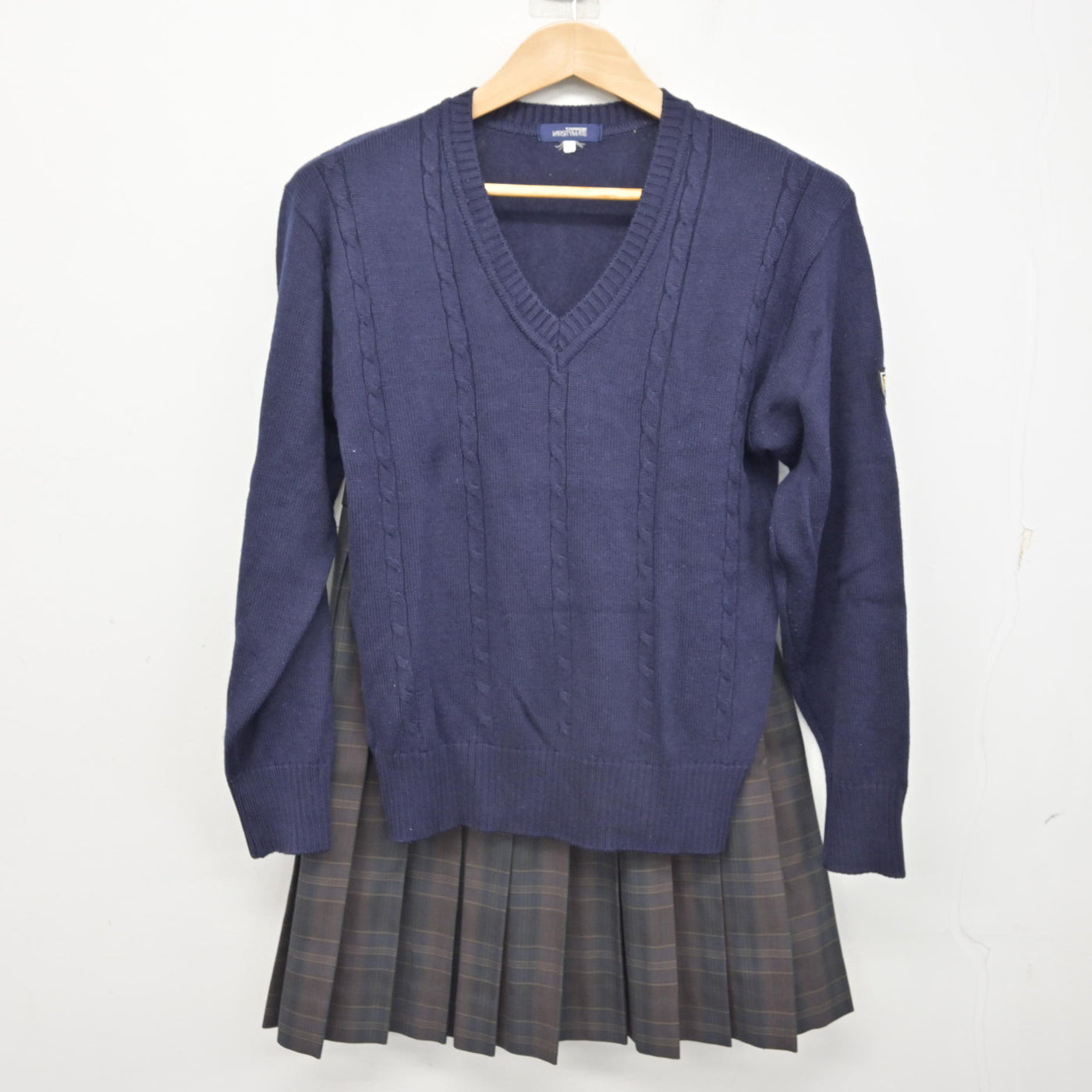 中古】東京都 豊島学院高等学校 女子制服 4点 (ブレザー・ニット