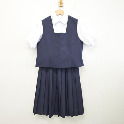 【中古】埼玉県 上柴中学校 女子制服 3点 (ベスト・シャツ・スカート) sf094926