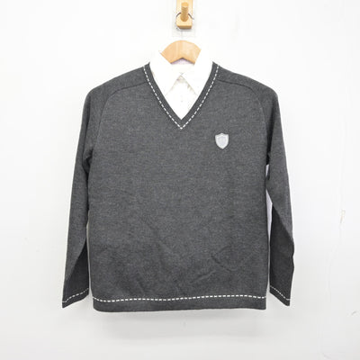 【中古】埼玉県 正智深谷高等学校 女子制服 2点 (ニット・シャツ) sf094929