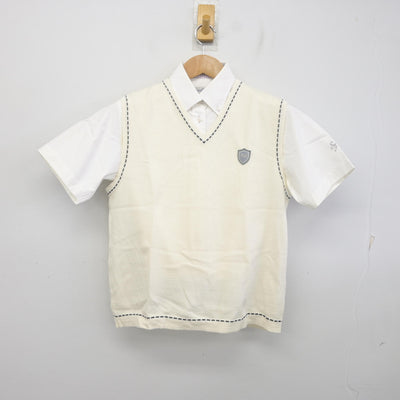 【中古】埼玉県 正智深谷高等学校 女子制服 2点 (ニットベスト・シャツ) sf094930