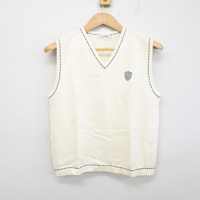 【中古】埼玉県 正智深谷高等学校 女子制服 2点 (ニットベスト・シャツ) sf094930
