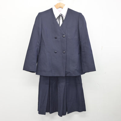 【中古】長野県 上田市立第五中学校 女子制服 5点 (ブレザー・ベスト・シャツ・スカート) sf094973