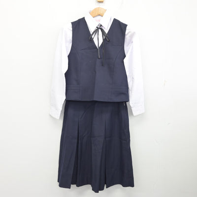 【中古】長野県 上田市立第五中学校 女子制服 5点 (ブレザー・ベスト・シャツ・スカート) sf094973