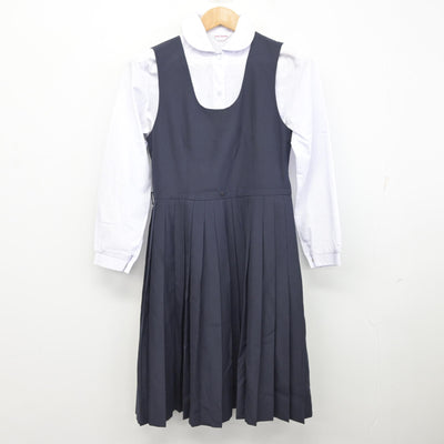 【中古】愛知県 椙山女学園高等学校 女子制服 3点 (ブレザー・ジャンパースカート・シャツ) sf094974